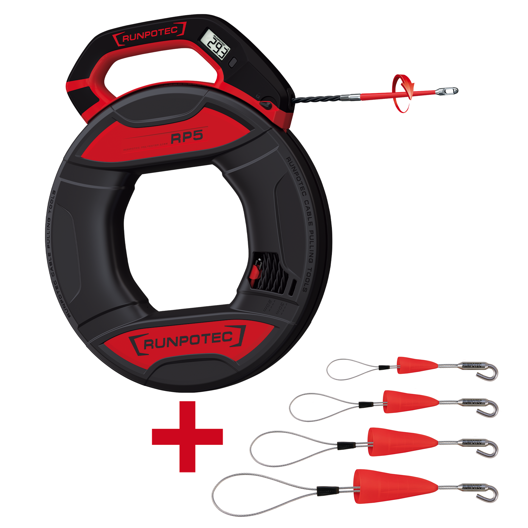 RP5 Runpo 5 (30 m) avec compteur numérique, boucle et capuchon (4 pcs)