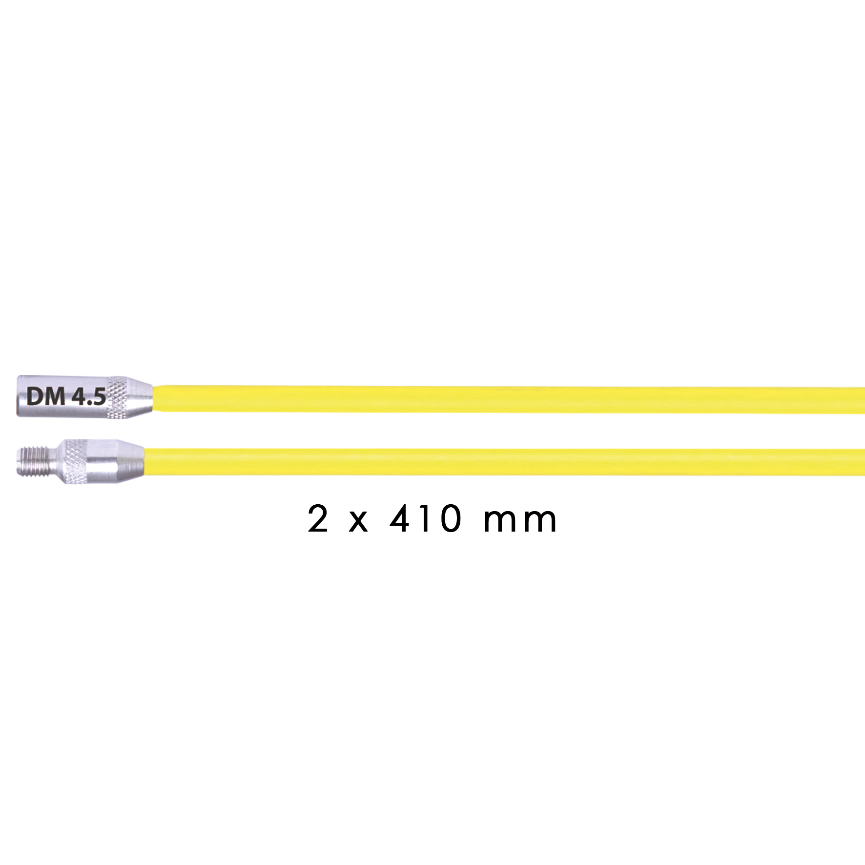 Barres basaltes Ø 4.5 mm, jaune (souple), 2 x 0.41 m, filetage RTG Ø 6 mm.