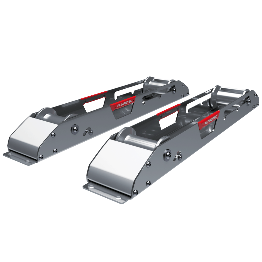 Rails de d&amp;#233;roulage AS 900 - D&amp;#233;rouleur de c&amp;#226;ble, longueur : 900 mm, lot de 2, construction en acier