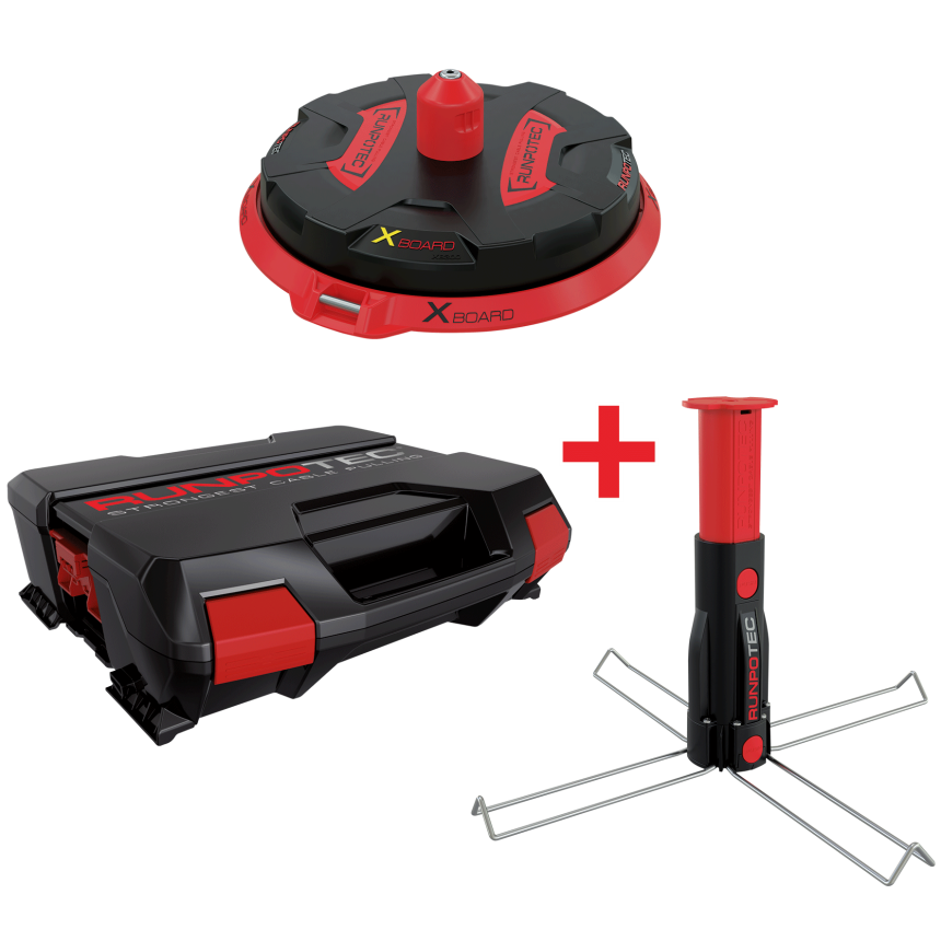XB 300 - KOMPLETT-SET - universeller Profi-Kabelabroller + Multifunktionsdorn im RUNPOTEC