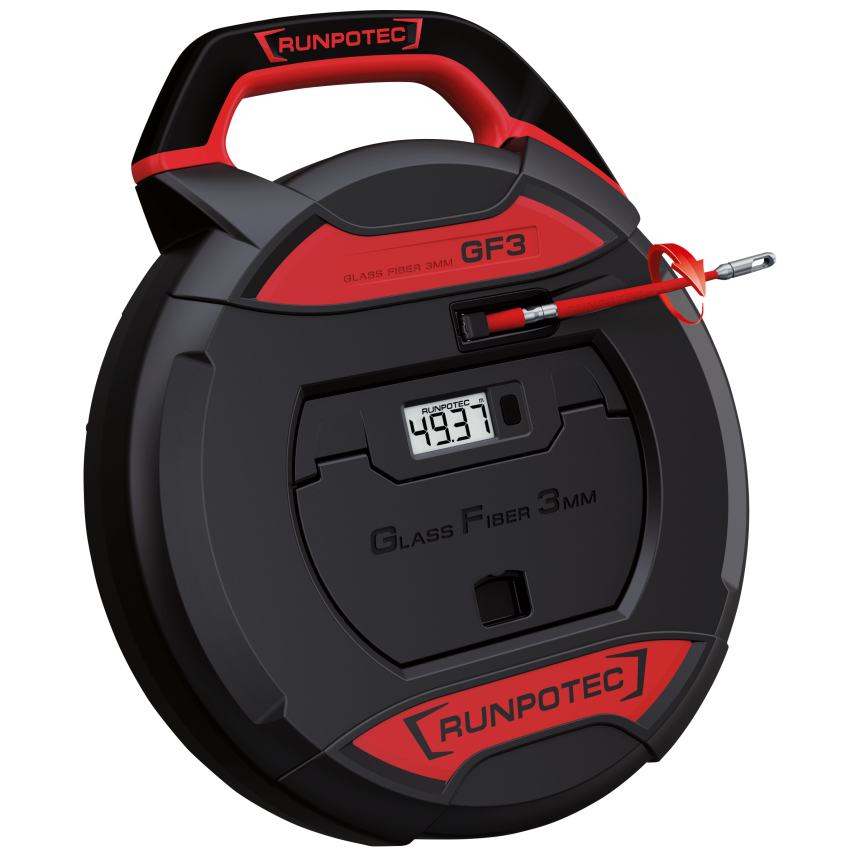 GF3 - cable pulling system incl. digital meter counter, length: 50 m/164,04 ft. - fiberglass rod &amp;#216; 3