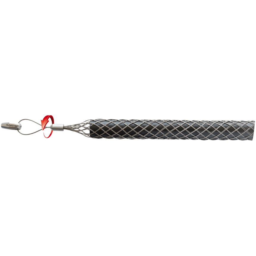 Kabelziehstrumpf &amp;#216; 40 - 50 mm mit Schlaufe und Gewinde RTG &amp;#216; 6 mm und 12 mm, Edelstahlgeflecht