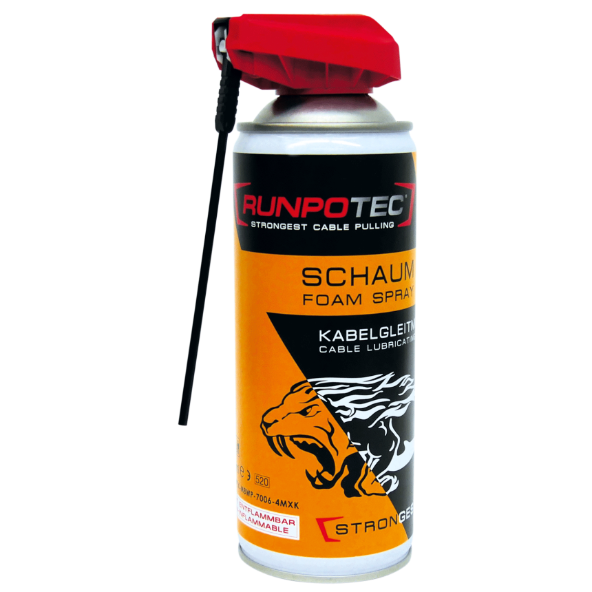 Kabelgleitmittel Schaum, 400 ml, Dose mit ausklappbarem Spezialaufsatz (gro&amp;#223;fl&amp;#228;chig und