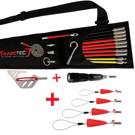 RUNPOSTICKS Comfort Set 19 pièces + RUNPOFIX Set de 4 pièces avec filetage - aide au tirage de câble