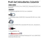 GF4.5 - Kit professionnel - tige en fibre de verre &amp;#216; 4,5 mm - filetage RTG &amp;#216; 6 mm, aide au tirage de