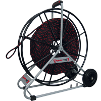 Zugseil &amp;#216; 12 mm, L&amp;#228;nge: 200 m, inkl. Haspel &amp;#216; 770 mm mit Festellbremse und Transportr&amp;#228;der,