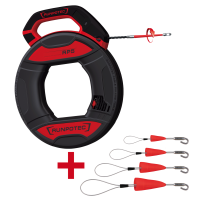 RP5 (RUN - 30 m + RUNPOFIX Set de 4 avec crochet - Syst&amp;#232;me professionnel de tirage de c&amp;#226;ble + boucle