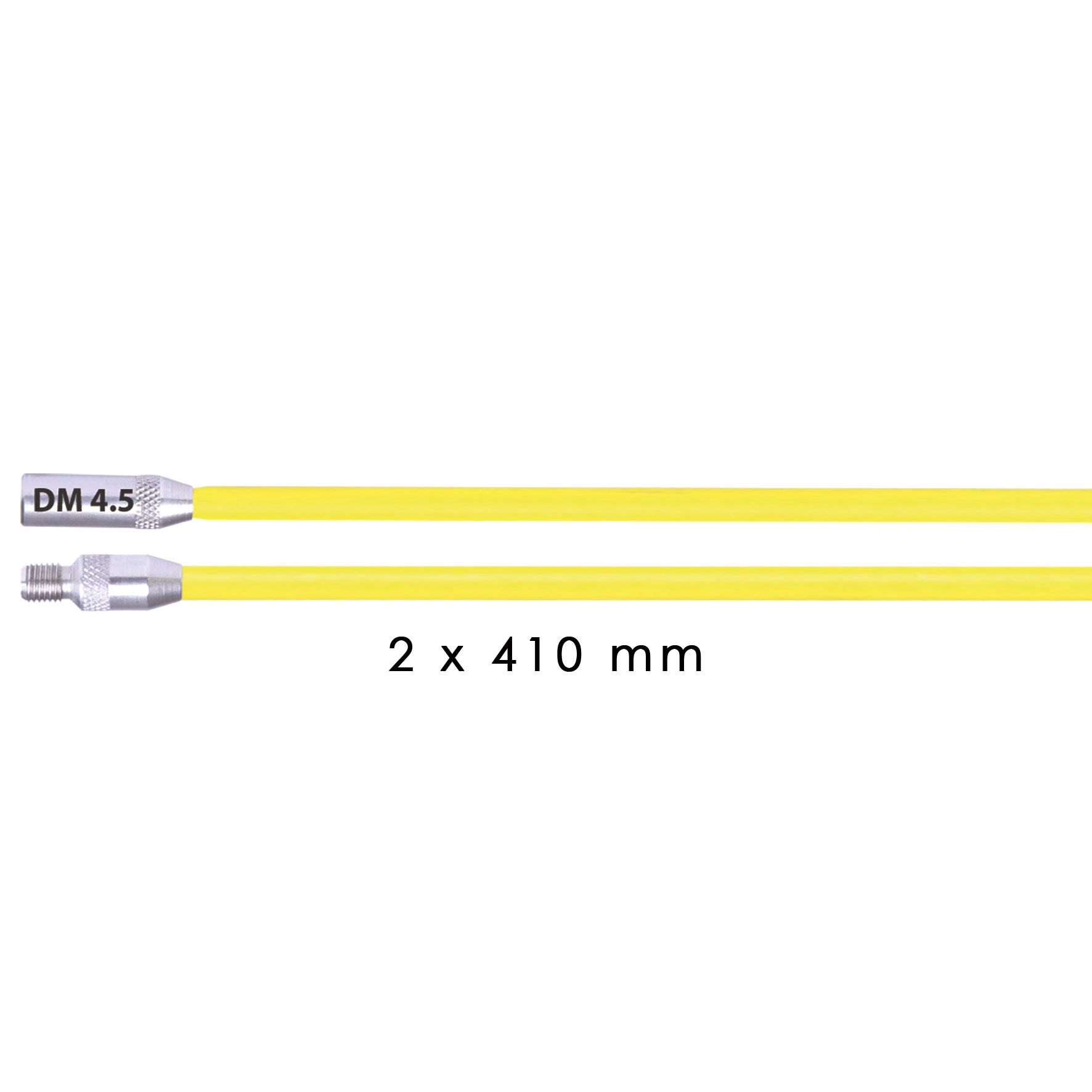 Barres basaltes Ø 4.5 mm, jaune (souple), 2 x 0.41 m, filetage RTG Ø 6 mm.