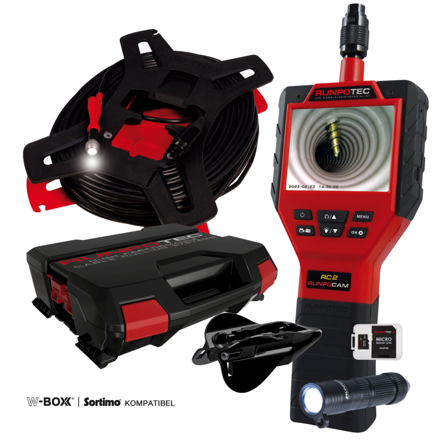 RUNPOCAM RC 2 - Caméra multifonctionnelle, longueur : 50 m, 6 LED intégrées (tête de caméra classe