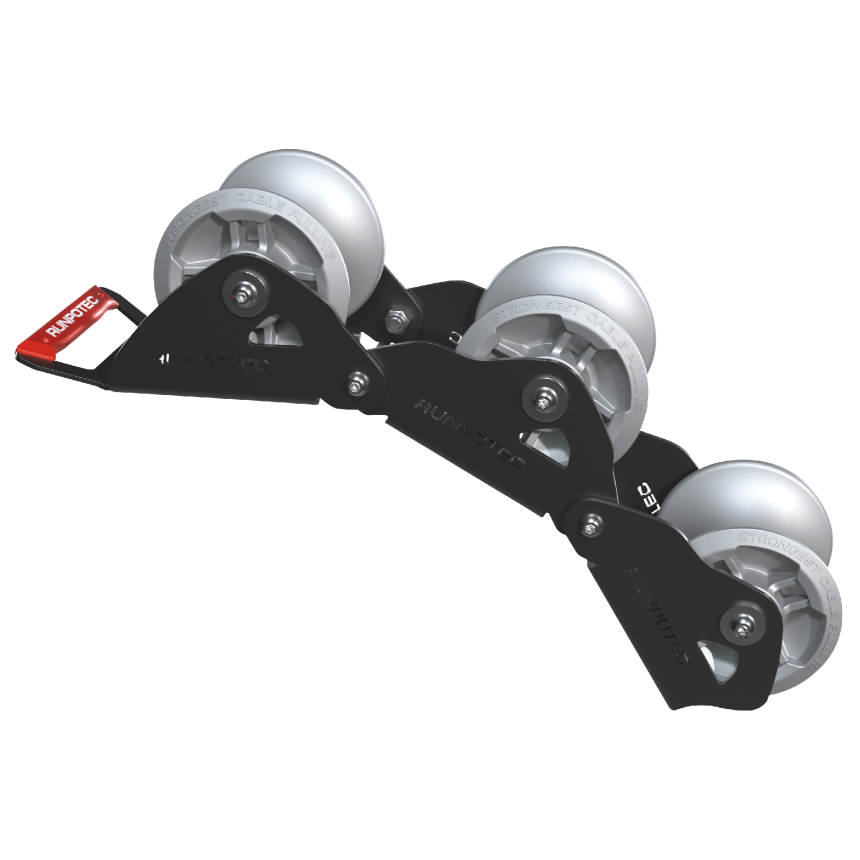 Cha&amp;#238;ne &amp;#224; rouleaux de renvoi de c&amp;#226;bles - 3 maillons, rouleaux en aluminium pour charges lourdes avec