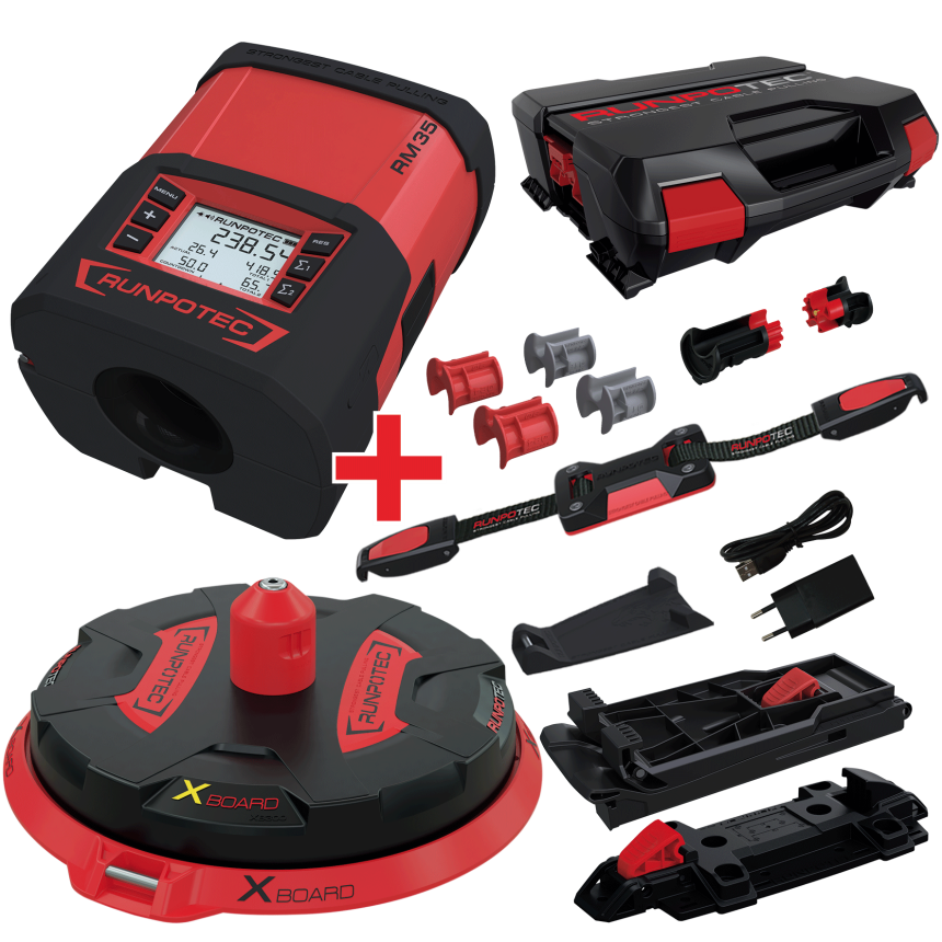 RUNPOMETER RM35 + XB 300 - Digitales Kabell&amp;#228;ngenmessger&amp;#228;t + universeller Profi-Kabelabroller