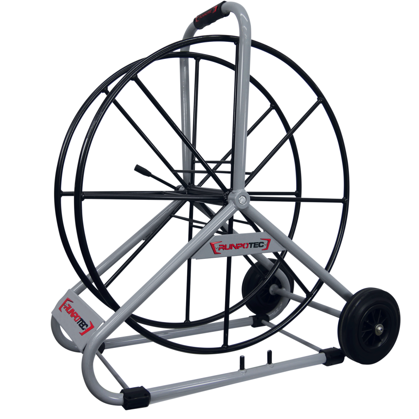D&amp;#233;vidoir de c&amp;#226;ble &amp;#216; 770 mm - large - avec frein de blocage, poign&amp;#233;e ergonomique et roues pleines en