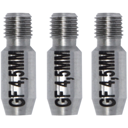 Jeu de douilles d&#39;extr&#233;mit&#233; GF4 - &#216; 4,5 mm avec filetage RTG &#216; 6 mm, 3 pi&#232;ces, acier