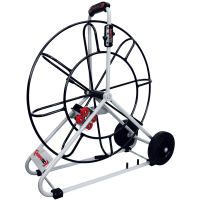 Stahlhaspel &amp;#216; 730 mm fahrbar f&amp;#252;r &amp;#216; 7,5 mm und 9 mm, inkl. Doppelauslaufsystem und Meterz&amp;#228;hler,